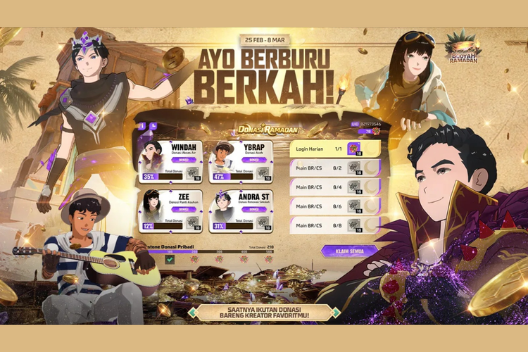 Free Fire, Garena Indonesia, Booyah Ramadan 2026, donasi, Booyah Ramadan 2026 Free Fire: Berburu Berkah Sambil Donasi untuk Sesama