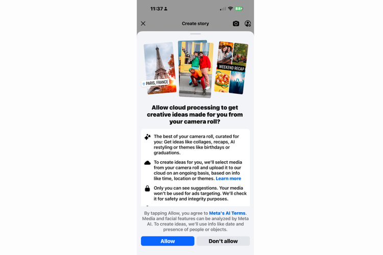 Facebook, Meta AI, galeri HP, cloud processing, Cloud Processing, Galeri HP, Facebook Kini Bisa Akses Galeri Foto Diam-diam di HP demi Latih AI