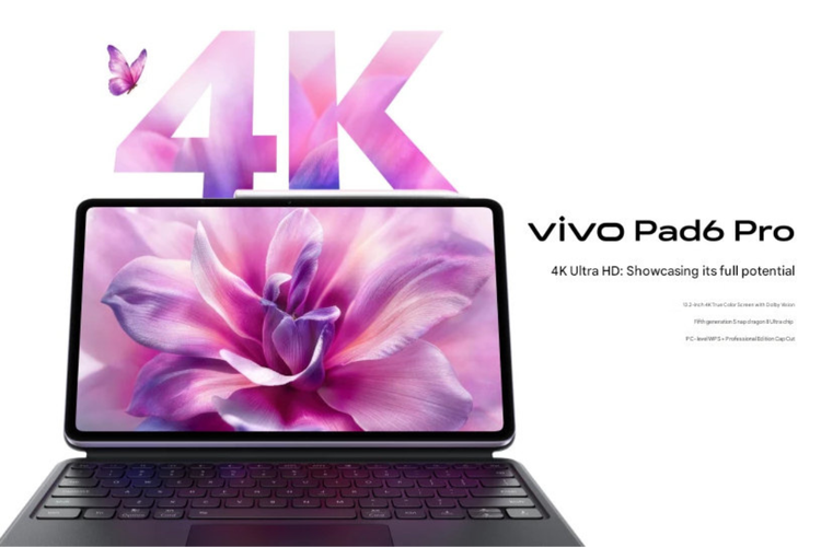 Tablet, Vivo, Vivo Pad6 Pro, Vivo Pamerkan Tablet Android Layar 4K Pertama, Rilis 30 Maret