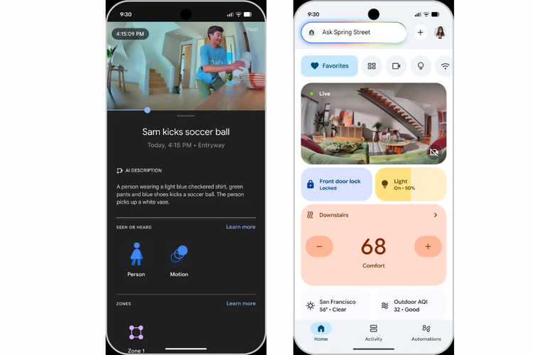 Google, gemini, smart home, google home, asisten suara, kamera pintar AI, aplikasi Google Home, AI Gemini Hadir di Google Home, Gantikan Peran Google Assistant, Kemampuan Gemini di Google Home , Gemini Live bisa diajak bikin menu makanan, AI kamera yang informatif, Desain baru aplikasi Google Home