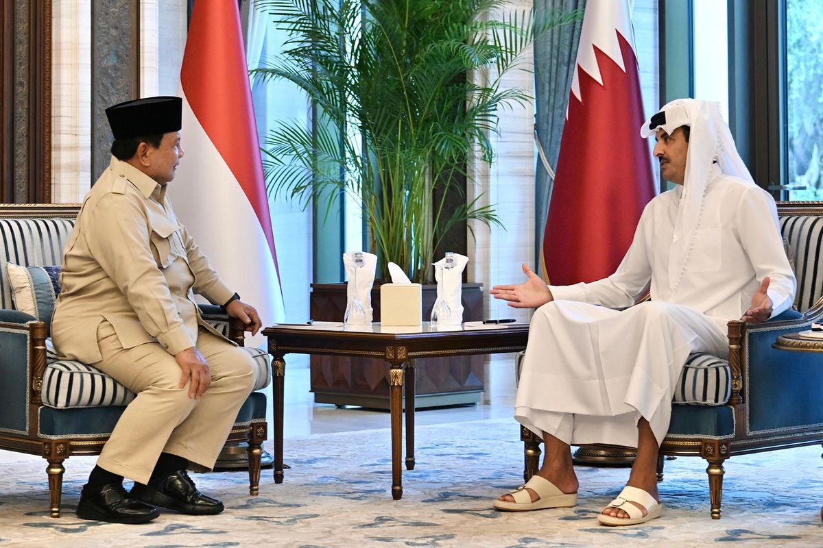 Israel, Emir Qatar, Doha, presiden prabowo subianto, Pascaserangan Israel, Presiden Prabowo Subianto Temui Emir Qatar, Sampaikan Dukungan Pascaserangan Israel