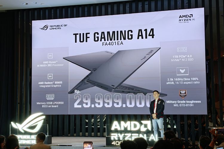 Asus, TUF Gaming A14, Asus TUF Gaming A14 Resmi di Indonesia, Laptop AI dengan Ryzen AI Max Plus