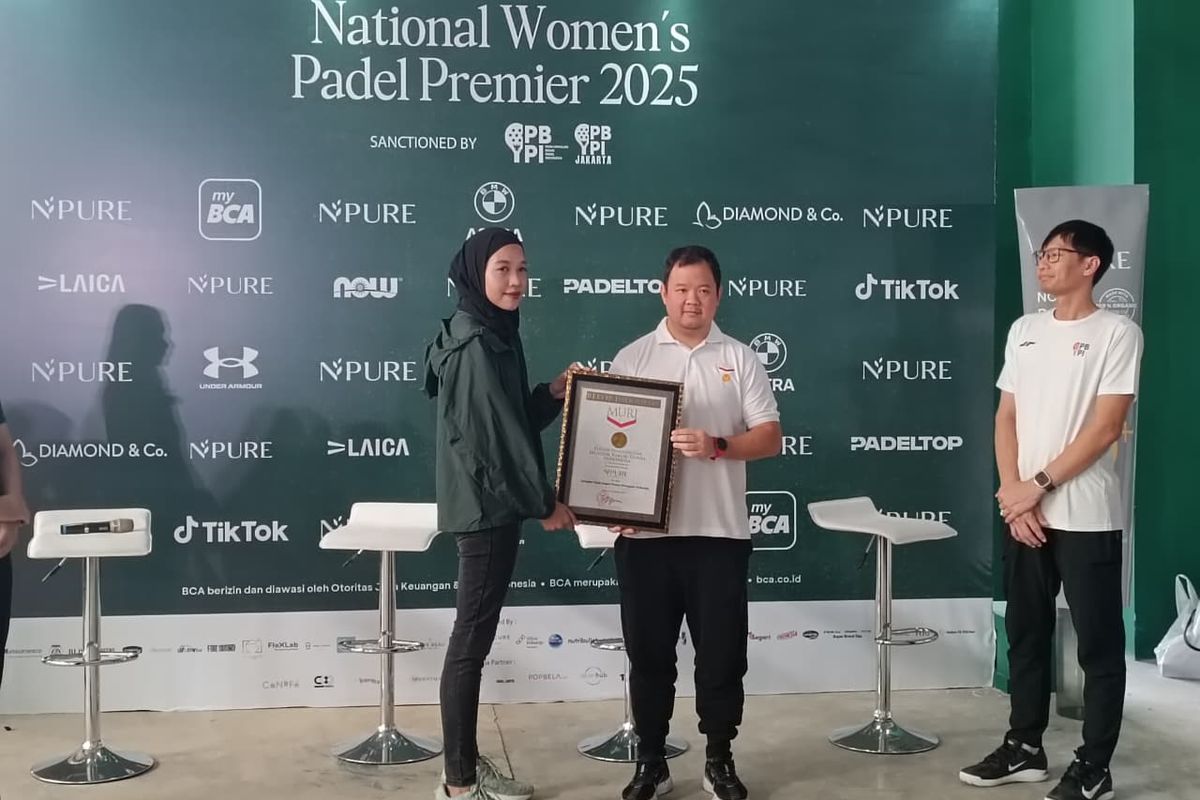 NPURE, rekor MURI, turnamen padel, npure, turnamen padel jakarta 2025, turnamen padel 2025, rekor muri liga padel wanita npure, NPURE Pecahkan Rekor Muri Lewat Liga Padel Wanita Terbesar di Indonesia