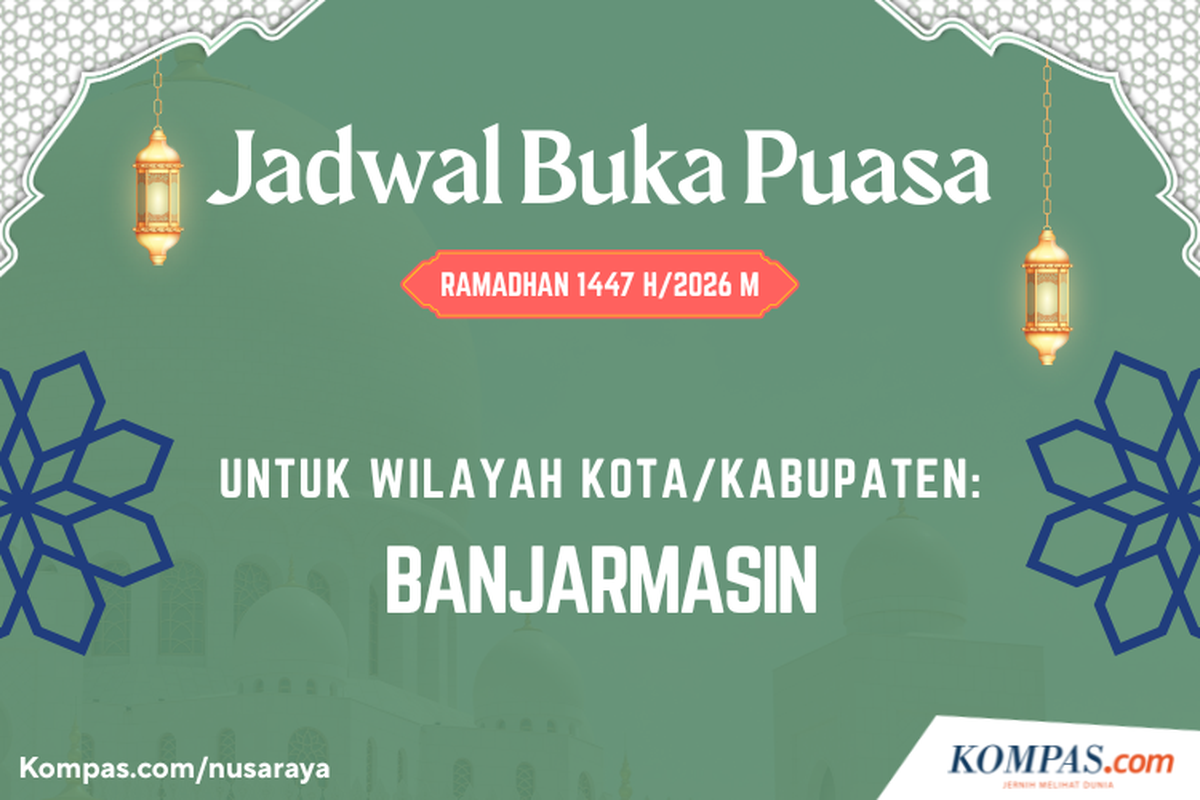 puasa 2026, jadwal buka puasa Banjarmasin, Ramadhan 2026, Jadwal Buka Puasa Banjarmasin Hari Ini, 20 Februari 2026