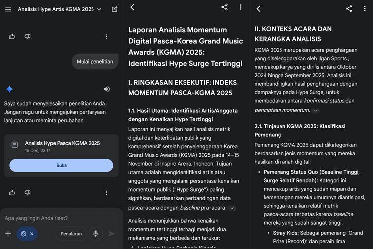 Gemini, Samsung, Galaxy S25 Ultra, KGMA 2025, analisis, riset, laporan, Gemini Deep Research, Samsung Galaxy S25 Ultra, Gemini Deep Research di Galaxy S25 Ultra Ubah Euforia Award KGMA Jadi Analisis Data