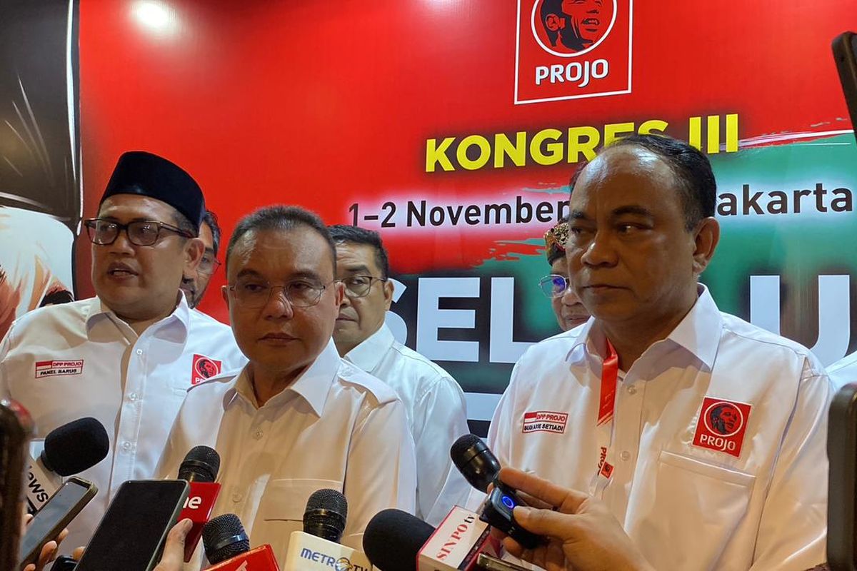 Gerindra, Projo, dasco, Sufmi Dasco Ahmad, budi arie, Relawan, Akankah Gerindra Terima Relawan Projo Dasco Beri Respons, Akankah Gerindra Terima Relawan Projo? Dasco Beri Respons, Gerindra Apresiasi Dukungan Projo Sejak Awal, Projo Tetap Jadi Relawan, Fokus Pada Dukungan untuk Prabowo, Kader Projo Akan Menyesuaikan dengan Dinamika Kongres, Resolusi Kongres III Projo Akan Diumumkan