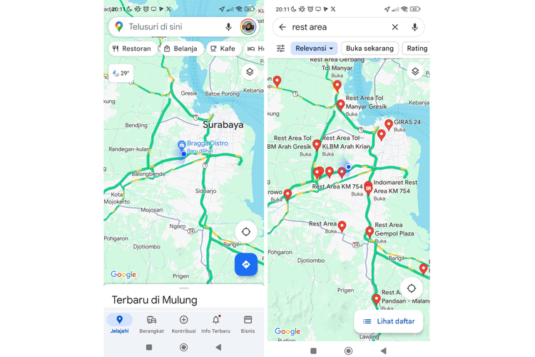Google Maps, Waze, Lebaran 2025, cara cari rest area via Google Maps, Cara Cari Rest Area Terdekat di Google Maps dan Waze