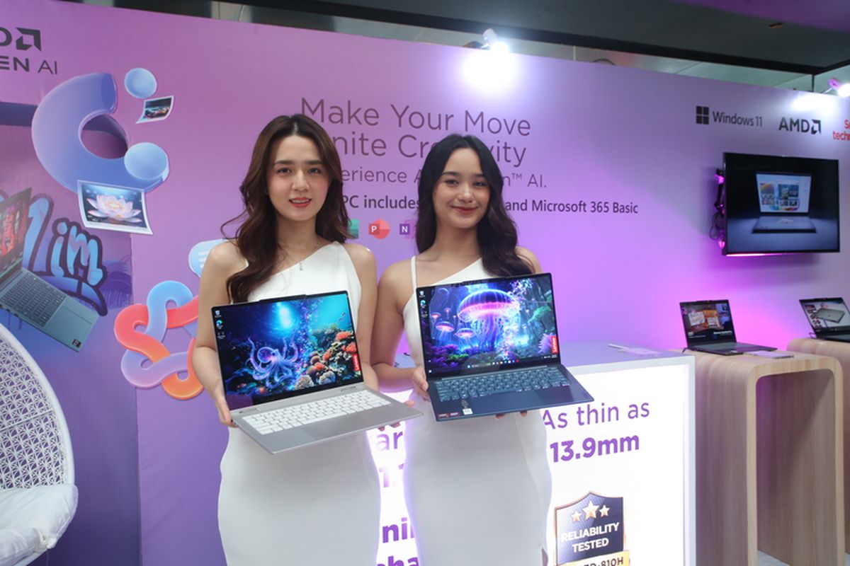 Lenovo, Copilot, IdeaPad Pro 5, IdeaPad Slim 5, AMD Ryzen, Lenovo Yoga, Lenovo Yoga 7 2-in-1, Lenovo Yoga Slim 7, Bawa Standar Baru Komputasi Cerdas, Lenovo Rilis Laptop Copilot+ PC Berbasis AMD Ryzen AI, Lenovo Yoga 7 2-in-1, Lenovo Yoga Slim 7, Lenovo IdeaPad Pro 5, Lenovo IdeaPad 5 2-in-1, Lenovo IdeaPad Slim 5, Masa depan komputasi AI, Asisten Pintar Lenovo AI Now, Layanan purnajual lengkap