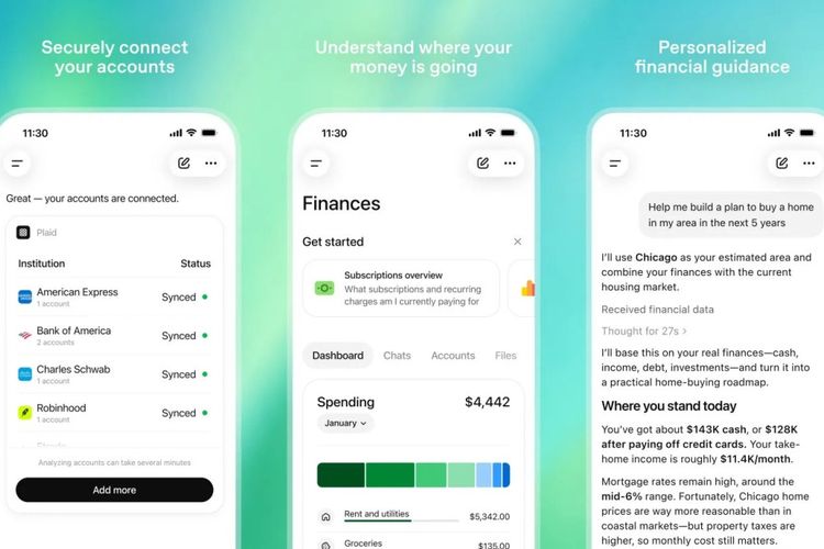 OpenAI, ChatGPT Finance Meluncur, Pengguna Bisa Hubungkan Rekening dan Kartu Kredit