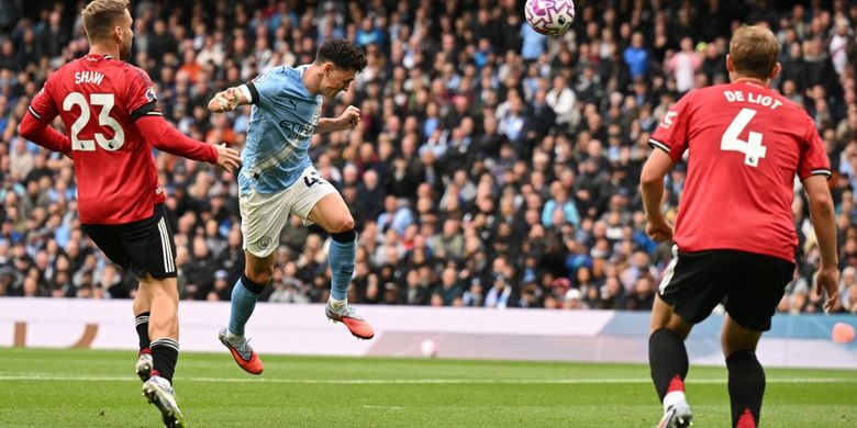 Manchester United, Manchester City, Liga Inggris, Premier League, Man United, Man City, Phil Foden, Man City vs Man United, Erling Haaland, Hasil Man City Vs Man United, Hasil Man City Vs Man United 3-0, Erling Haaland Sumbang Dua Gol