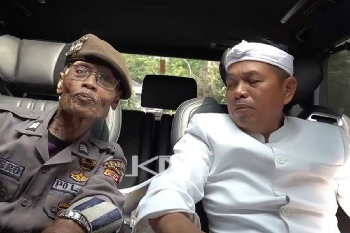 Gubernur Jawa Barat, Dedi Mulyadi, seragam polisi, Ciamis, gubernur jawa barat, kakek berseragam polisi di ciamis, dedi mulyadi bertemu kakek berseragam polisi, Kakek Berseragam Polisi di Ciamis Bikin Dedi Mulyadi Heran: Bapak dari Satuan Mana?