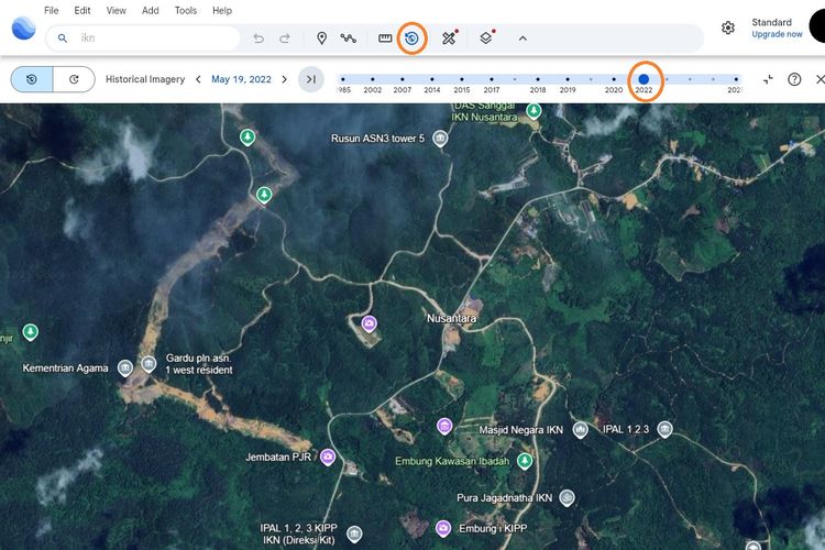 google earth, Google, Citra satelit, ibukota nusantara, Kondisi IKN Kini Bisa Dilihat di Google Earth, Begini Caranya