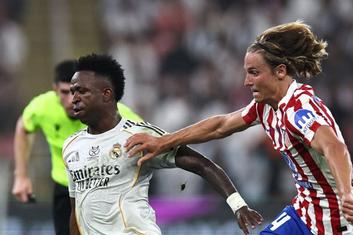Diego Simeone, Atletico, Real Madrid, Atletico vs Real Madrid, Vinicius Junior, Piala Super Spanyol, Piala Super Spanyol 2026, Supercopa de Espana, Atletico Vs Real Madrid: Saat Simeone Sebut Vinicius akan Diusir Florentino Perez...