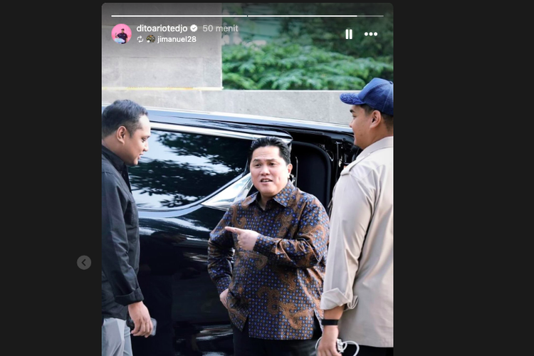 erick thohir, Erick Thohir PSSI, isu reshuffle kabinet prabowo, erick thohir menpora, Dito Aryotedjo Erick Thohir, Erick Thohir kabinet baru, profil Erick Thohir olahraga, reshuffle kabinet merah putih 2025, pelantikan menteri baru prabowo, Erick Thohir Diisukan Jadi Menpora, Dito Aryotedjo Pamer Momen Bareng di Tengah Isu Reshuffle