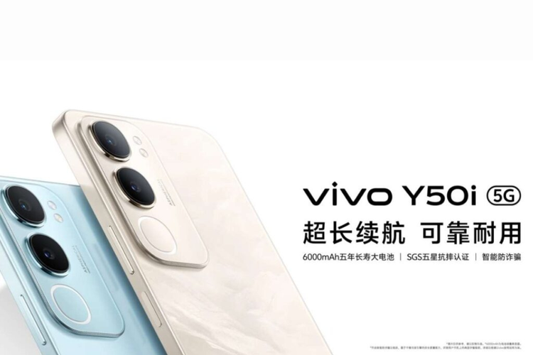 Smartphone, China, Vivo, Vivo Y50i, spesifikasi Vivo Y50i, harga Vivo Y50i, Vivo Y50i Resmi, HP Rp 3 Jutaan Chip Dimensity 6300 dan Baterai 6.000 mAh