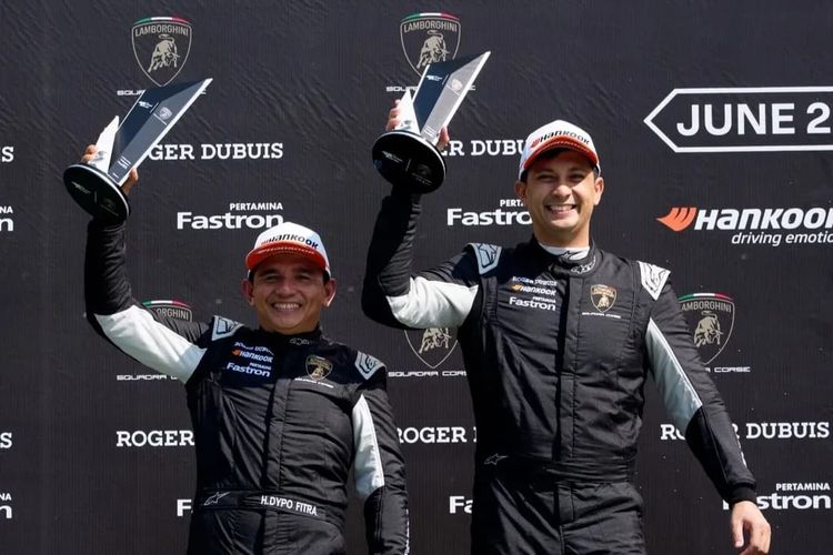 Lamborghini Super Trofeo Asia 2025, otomotif, pebalap indonesia, sport, kendaraan, Duet Pebalap Indonesia Podium di Lamborghini Super Trofeo Asia 2025