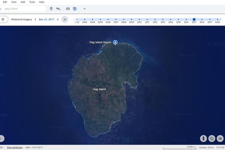 Pulau Gag, Raja Ampat, tambang nikel, Tambang Nikel, Pulau Gag Raja Ampat, Dari Hijau ke Coklat, Citra Satelit Ungkap Perubahan Pulau Gag akibat Tambang Nikel Raja Ampat