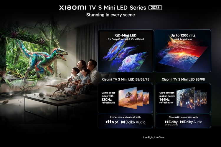 Xiaomi TV, smart TV, harga TV Xiaomi, Xiaomi TV S Mini LED 2026 Resmi di Indonesia, Harga mulai Rp 9 Jutaan