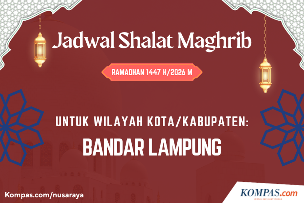 shalat, Jadwal shalat Maghrib, Lampung, Bandar Lampung, Ramadhan 2026, Jadwal Shalat Maghrib Bandar Lampung Selama Ramadhan 2026