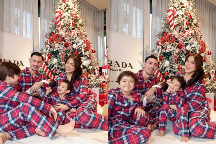 Vincent Verhaag, El Barack Alexander, Don Azaiah Jan Verhaag, Natal, merayakan Natal, perayaan Natal, Outfit Jessica Iskandar Rayakan Natal 2025, Kompak Pakai Baju Tidur
