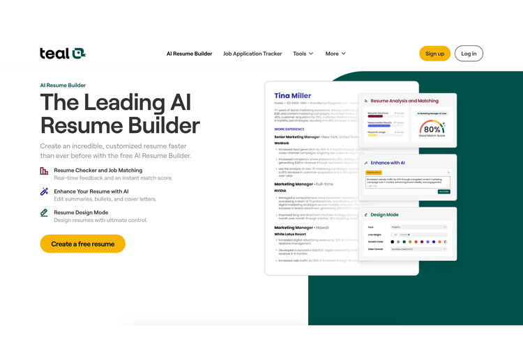 tools AI, curriculum vitae, 5 Tools AI biar CV Lebih Menarik di Mata Recruiter, Teal HQ , Jobscan , CV Genius , Enhancv 