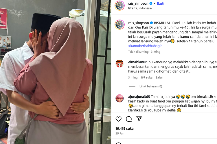 Artis cilik, farel prayoga, kisah farel prayoga, ibu kandung farel prayoga, ibu kandung farel prayoga siapa, Pertemuan Haru Farel Prayoga dan Ibu Kandung Setelah 14 Tahun, Tolak Semua Pemberian, Hanya Ingin Dimaafkan