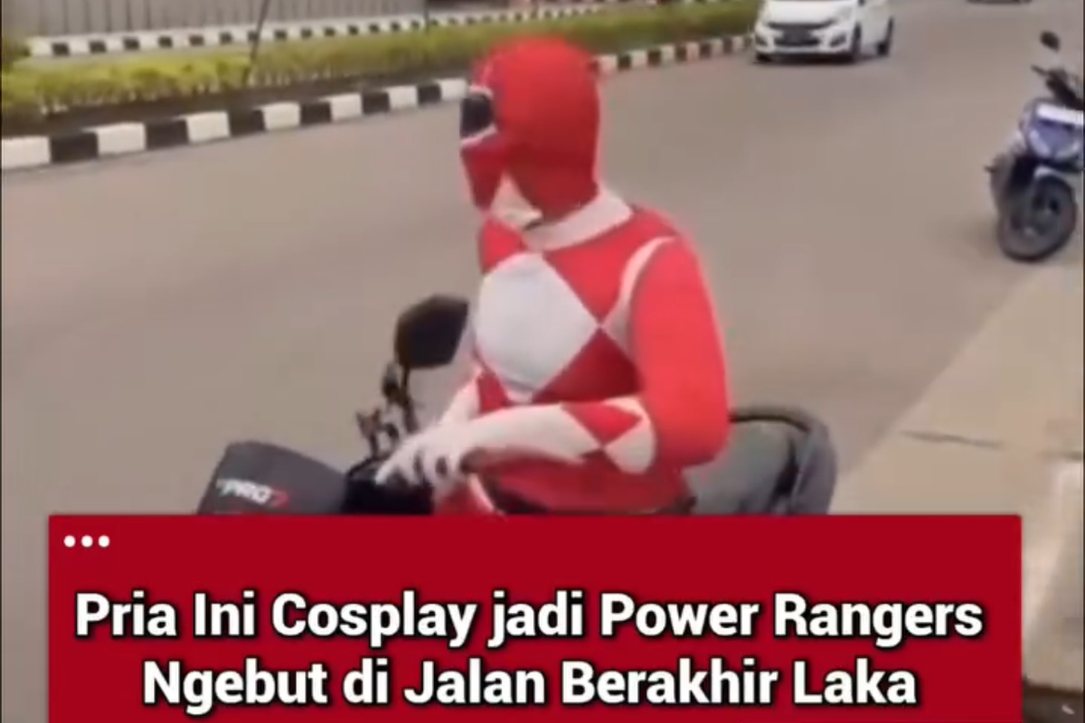 kecelakaan, Power Rangers, pengendara motor, Ranger Merah, motor, Power Rangers Banyak Gaya, Ugal-ugalan Berujung Kecelakaan