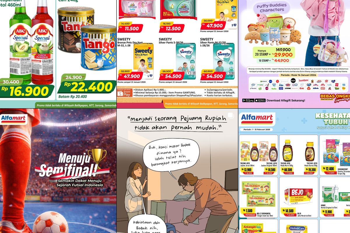 Alfamart, promo Alfamart, Promo Alfamart Hari Ini 5 Februari 2026, Ada Beli 2 Gratis 1, 1. Fair Beverage (hingga 15 Februari), 2. Munggahan Fair (hingga 15 Februari), 3. Home Care (hingga 15 Februari), 4. Kesehatan Tubuh (hingga 15 Februari), 5. Biskuit Asyik (hingga 15 Februari)