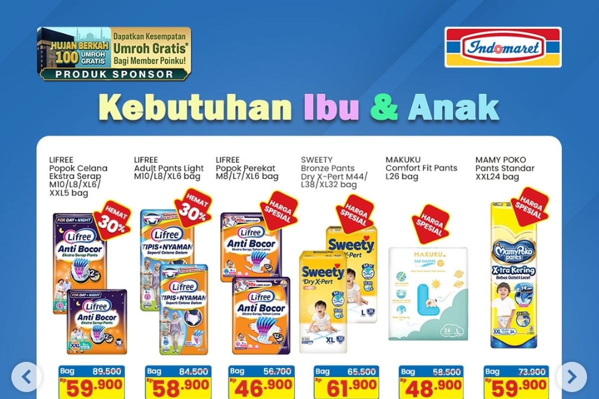 Indomaret, promo Indomaret, promo Indomaret hari ini, Promo Indomaret Hari Ini 22 Januari 2026, Ada Diskon hingga 50 Persen di Super Hemat, 1. Harga Spesial (hingga 26 Januari), 2. Super Hemat (hingga 4 Februari), 3. Super Hemat Makanan & Minuman (hingga 4 Februari), 4. Bakery Breakfast Hour (hingga 28 Januari), 5. Kebutuhan Ibu & Anak (hingga 4 Februari)