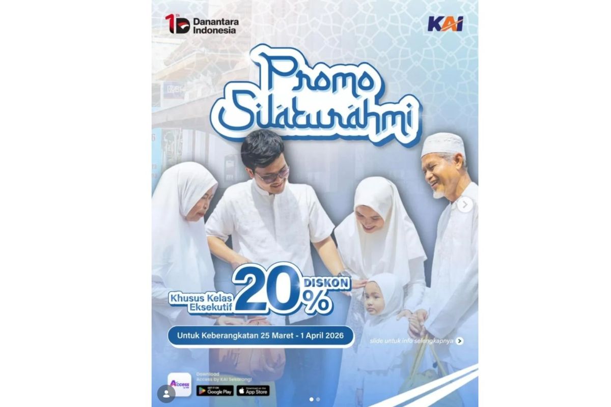 Daop 1 Jakarta, diskon tiket kereta api, Lebaran 2026, KAI Daop 1 Gelar Diskon Tiket Kereta 20 Persen, Simak Cara Belinya