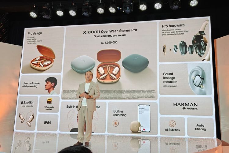 Xiaomi, Xiaomi OpenWear Stereo Pro, Spesifikasi Xiaomi OpenWear Stereo Pro, Harga Xiaomi OpenWear Stereo Pro, Xiaomi OpenWear Stereo Pro Resmi di Indonesia, TWS Open-ear dengan Audio Harman