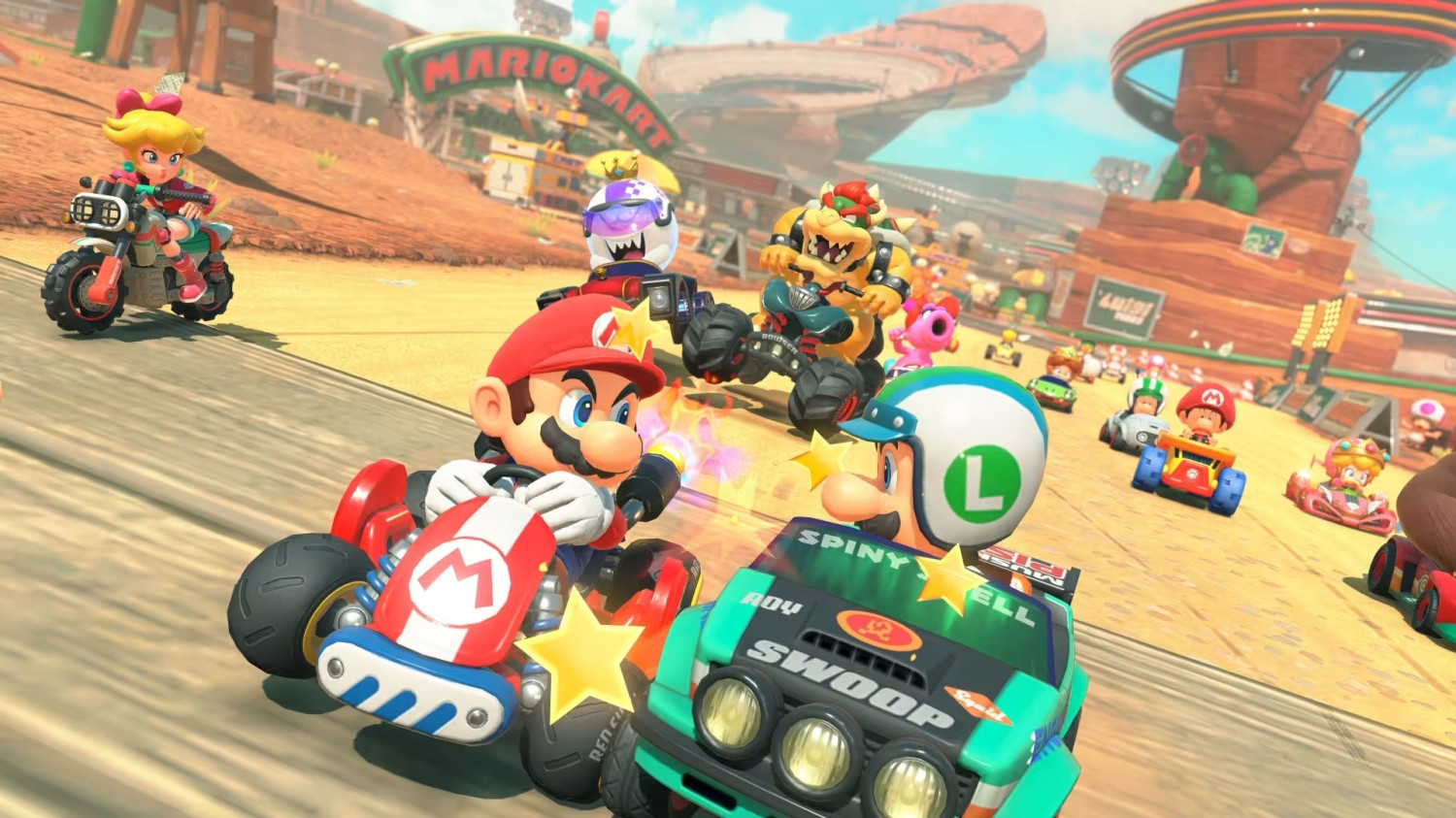 11. Mario Kart: Super Circuit, 10. Mario Kart Tour, 9. Super Mario Kart, 8. Mario Kart 64, 7. Mario Kart 7, 6. Mario Kart Wii, 5. Mario Kart 8, 4. Mario Kart DS, 3. Mario Kart World, 2. Mario Kart: Double Dash!!, 1. Mario Kart 8 Deluxe