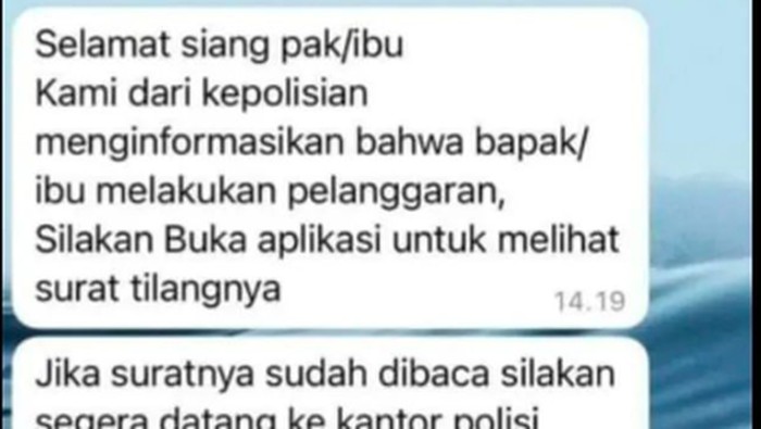 Array,Masih Ada Penipuan Modus Tilang Elektronik di Whatsapp, Jangan Asal Klik Link!