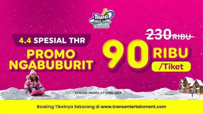 Array,Diskon Sampai 7 April, Main Salju di Trans Snow World Bintaro Cuma Rp 90 Ribu