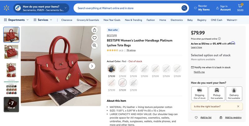 Array,Walmart Jual Hermes Birkin Versi KW, Bikin Aslinya Hilang Harga Diri