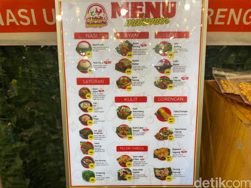 Uduk Bahagia: Nasi Uduk Lauk Ayam Goreng dan Lele Chili Oil yang Mantul, Buka 24 Jam, Ada Belasan Lauk, Tipe Nasi Uduk, Ayam Goreng Serundeng dan Lele Tepung Chili Oil, Kangkung Crispy hingga Kulit Cabe Garam yang Renyah