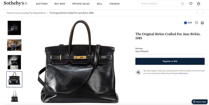 Array,Tas Hermes Birkin Pertama Dilelang, Bonus Gunting Kuku Jane Birkin