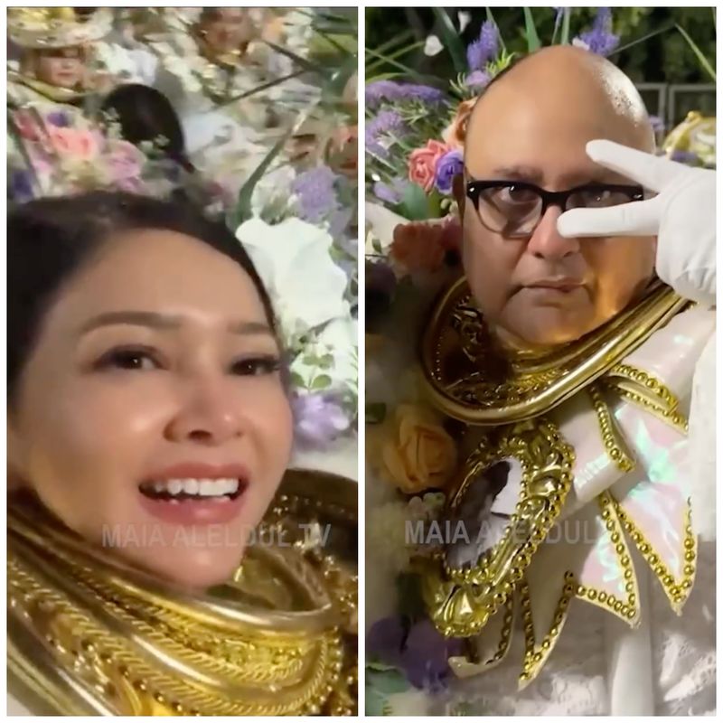 Array,Gaya Kocak Maia Estianty-Irwan Mussry Pakai Kostum Carnaval di Brasil