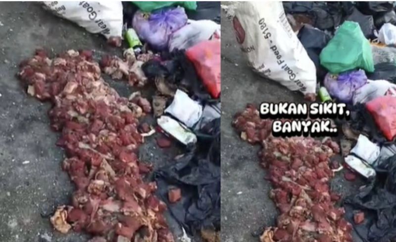 Array,Sedih! Hampir 20 Kg Daging Kurban Tergeletak di Dekat Pembuangan Sampah