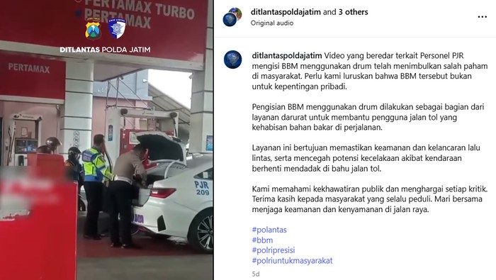 Array,Cerita di Balik Mobil Dinas Polisi Beli BBM di SPBU Pakai Drum