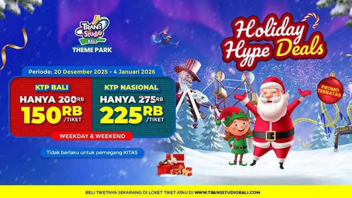 Array,Promo Liburan Akhir Tahun, Holiday Hype Deals di Trans Studio Theme Park Bali