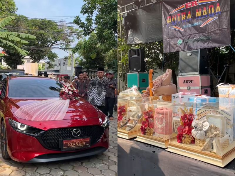 Array,Juragan Sembako di Jakut Nikah, Seserahannya Mazda 3 dan Honda PCX