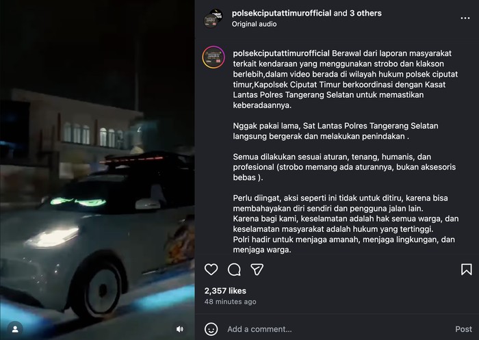 Array,Viral Mobil Listrik Wuling Pakai Klakson Telolet dan Strobo, Endingnya Begini