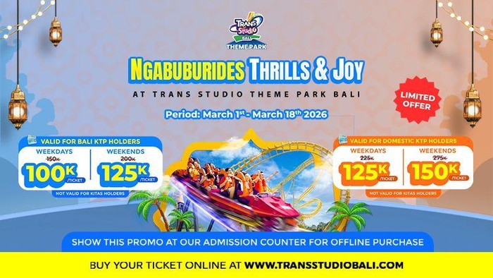 Array,Ngabuburit di Bali Mulai Rp100 Ribuan? Nikmati Hanya di Trans Studio Theme Park Bali