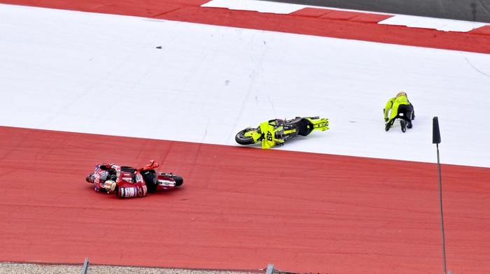 Array,Marquez Bantah Sengaja Manuver Agresif hingga Seret Diggia
