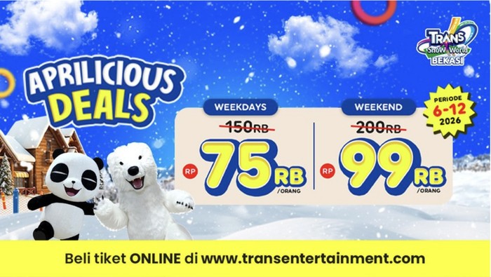 Main Salju Tanpa Keluar Negeri! Liburan Lebih Seru di Trans Snow World Bekasi, Sensasi Bermain Salju Indoor Favorit di Jabodetabek, Wahana Seru yang Wajib Dicoba, Promo Aprilicious Deals: Liburan Seru Lebih Hemat, Saatnya Rencanakan Liburan Seru Kamu