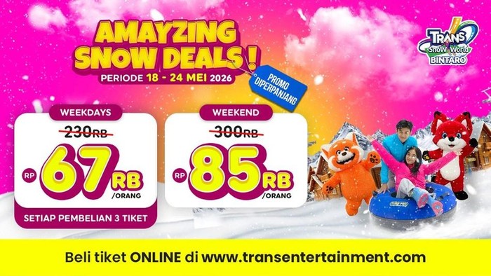 Array,Main Salju di Trans Snow World Bintaro Mulai 85 Ribu Spesial May Day!