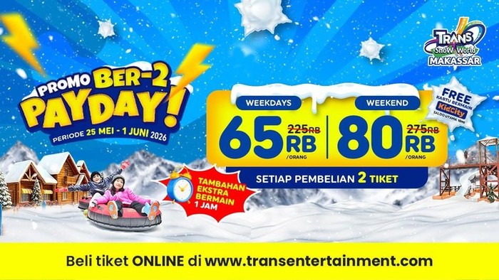 Array,Long Weekend di Makassar? Main Salju di Trans Snow World, Ada Bonus KidCity Juga!