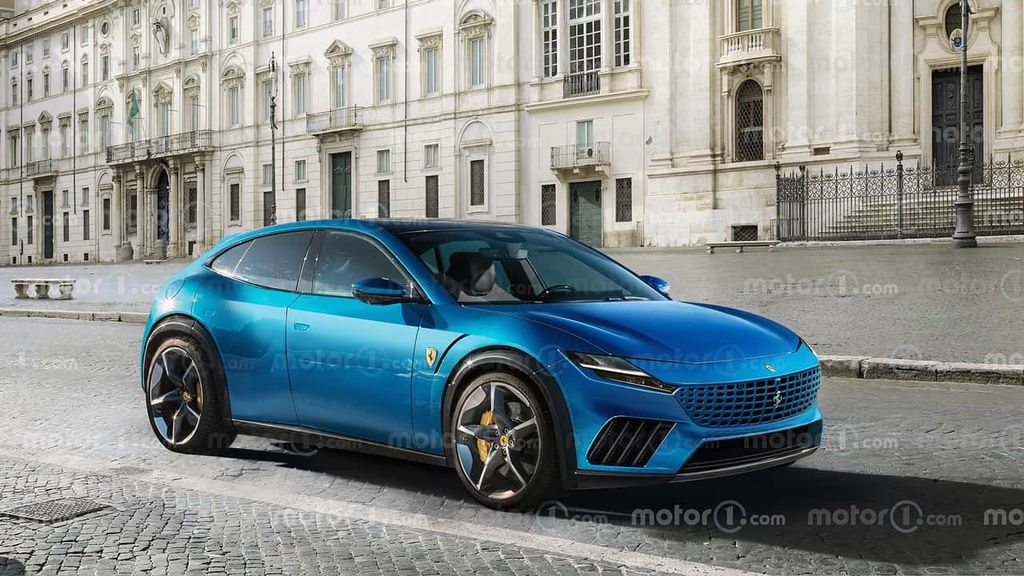 Rendering seniman dari Ferrari Elettrica yang akan datang.