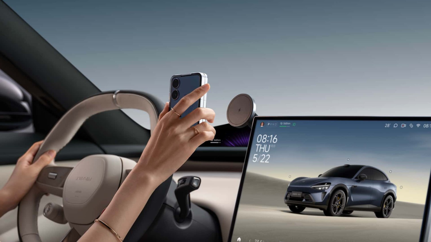 Aksesori XIaomi YU7, Kotak Tisu Magnetik, Port Aksesori Bertenaga, Tombol Magnetik Serbaguna, Aplikasi yang dapat dipasang di dok